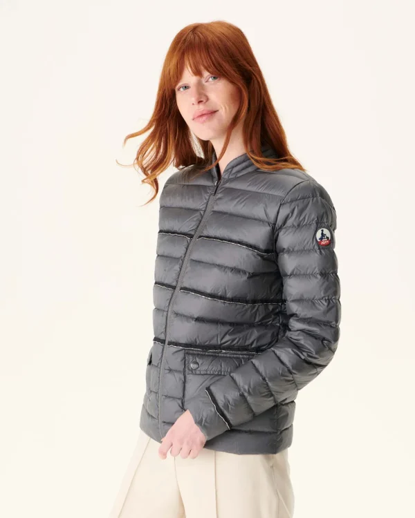 Outlet Light Anthracite Andorra Short Jacket Women Down Jackets & Jackets