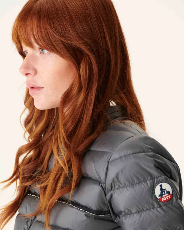 Outlet Light Anthracite Andorra Short Jacket Women Down Jackets & Jackets