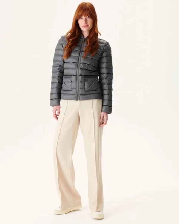 Outlet Light Anthracite Andorra Short Jacket Women Down Jackets & Jackets