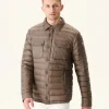 Best Sale Light Down Jacket With Shirt Collar Taupe Cris Men Down Jackets And Jackets