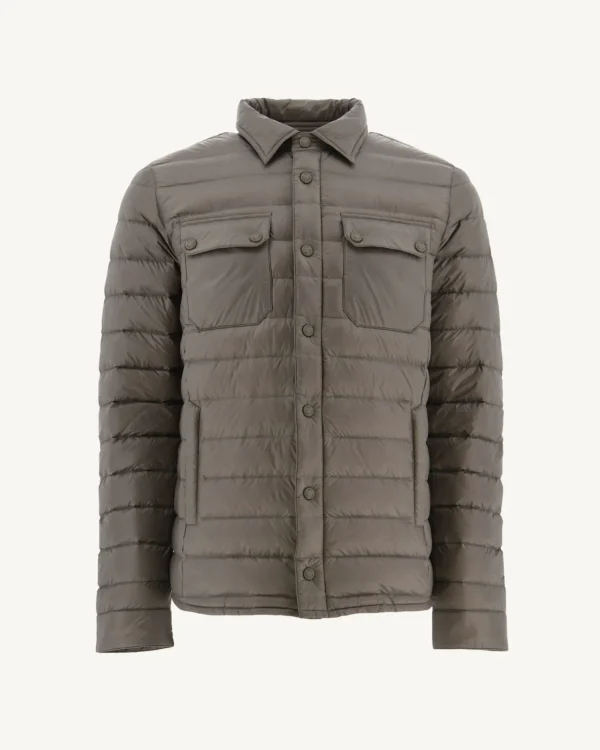 Best Sale Light Down Jacket With Shirt Collar Taupe Cris Men Down Jackets And Jackets