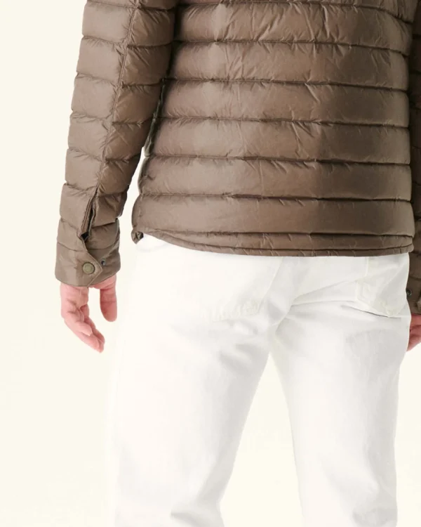 Best Sale Light Down Jacket With Shirt Collar Taupe Cris Men Down Jackets And Jackets