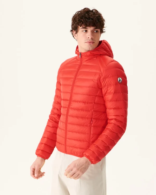 Fashion Light Hooded Down Jacket Bright Red Nico Men Down Jackets And Jackets