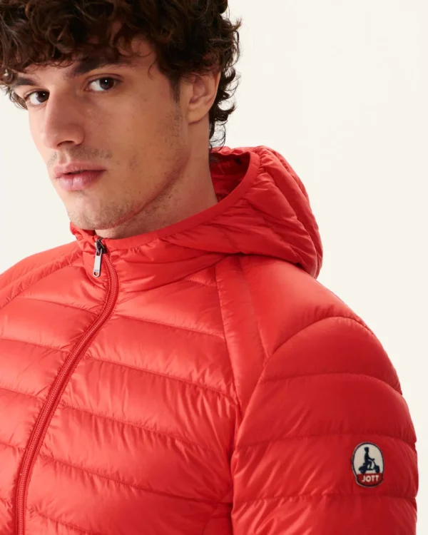 Fashion Light Hooded Down Jacket Bright Red Nico Men Down Jackets And Jackets