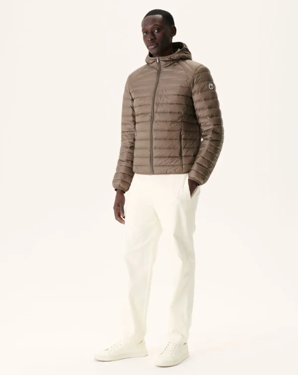 Outlet Light Hooded Down Jacket Taupe Nico Men Down Jackets And Jackets