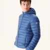 Best Light Hooded Puffer Jacket Denim Blue Nico Men Down Jackets And Jackets