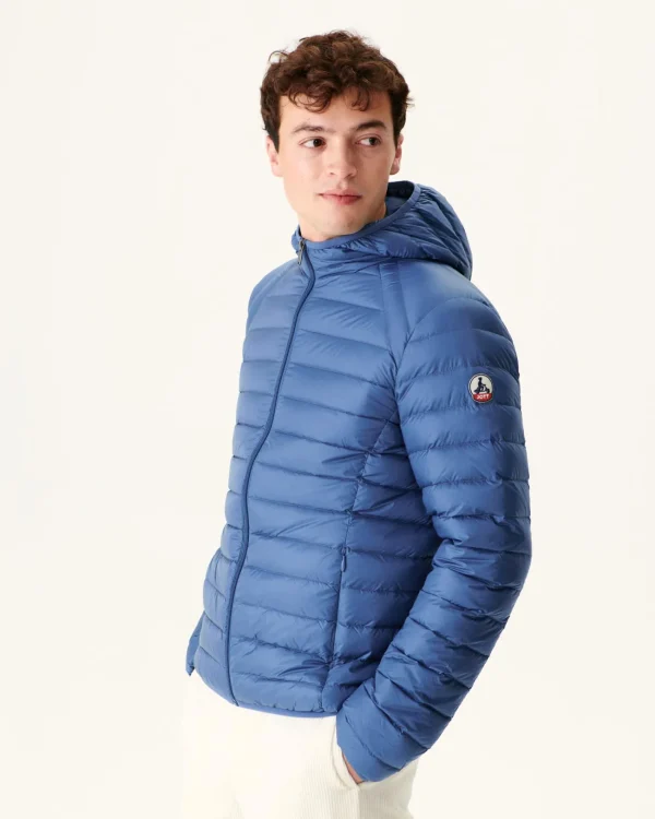 Best Light Hooded Puffer Jacket Denim Blue Nico Men Down Jackets And Jackets