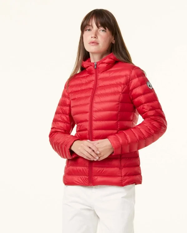 Flash Sale Light Hooded Puffer Jacket Red Cloe Women Down Jackets & Jackets