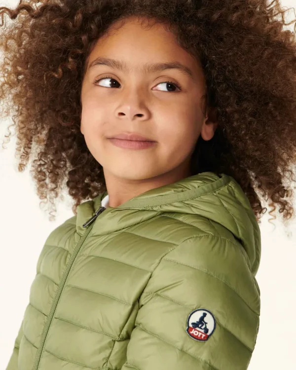 Best Light Khaki Children'S Lightweight Hooded Down Jacket Carla Kids Down Jackets