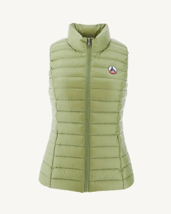 Flash Sale Light Khaki Light Sleeveless Down Jacket Seda Women Down Jackets & Jackets