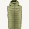 Best Light Khaki Pat Hooded Sleeveless Padded Jacket Men Down Jackets And Jackets