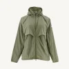 Best Light Khaki Scirocco Hooded Windbreaker Women Down Jackets & Jackets