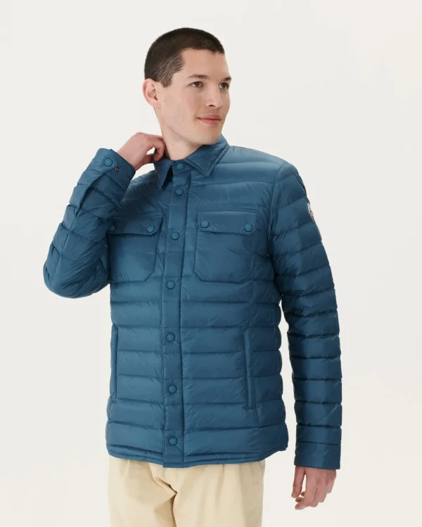 Cheap Light Padded Jacket With Shirt Collar Blue Jeans Cris Men Down Jackets And Jackets