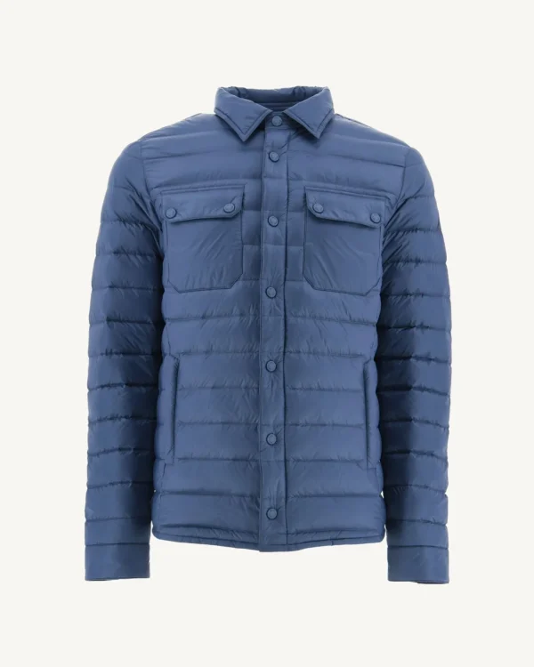 Cheap Light Padded Jacket With Shirt Collar Blue Jeans Cris Men Down Jackets And Jackets