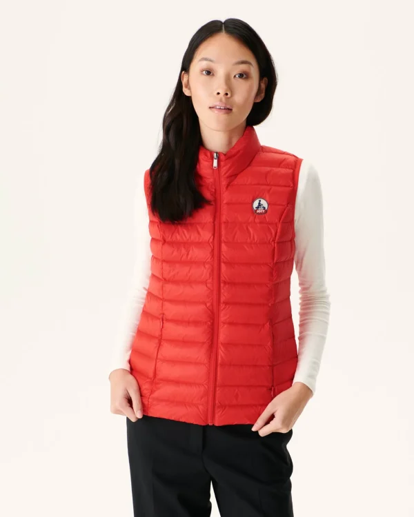 Discount Light Sleeveless Down Jacket Bright Red Seda Women Down Jackets & Jackets