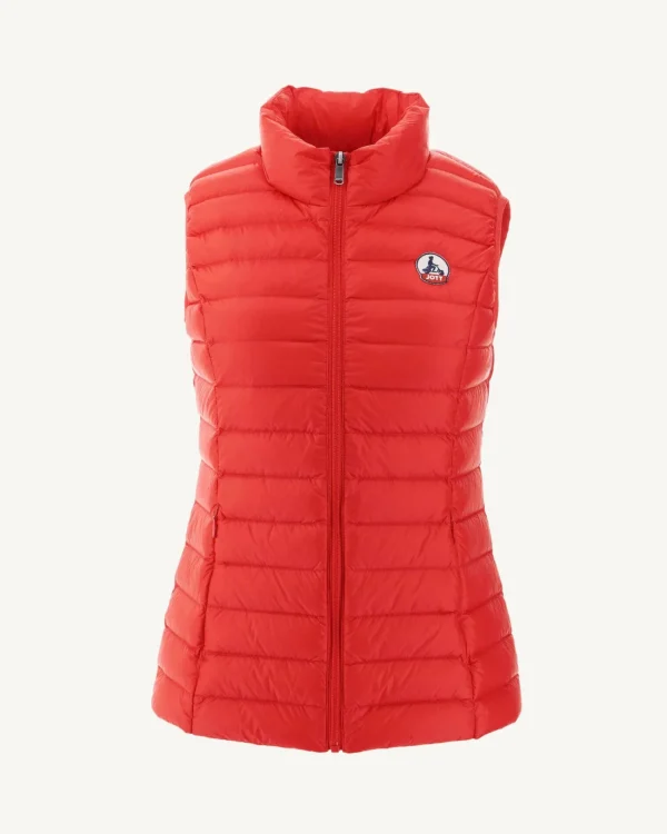 Discount Light Sleeveless Down Jacket Bright Red Seda Women Down Jackets & Jackets