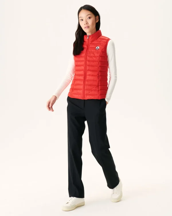 Discount Light Sleeveless Down Jacket Bright Red Seda Women Down Jackets & Jackets