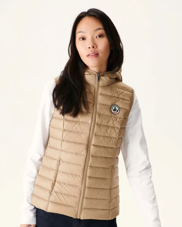 Discount Light Sleeveless Padded Jacket Beige Mali Women Down Jackets & Jackets