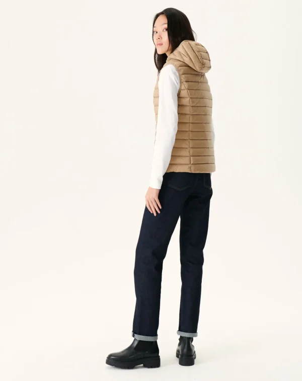 Discount Light Sleeveless Padded Jacket Beige Mali Women Down Jackets & Jackets