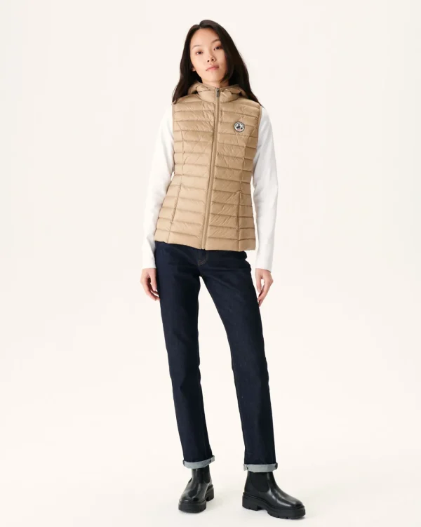 Discount Light Sleeveless Padded Jacket Beige Mali Women Down Jackets & Jackets