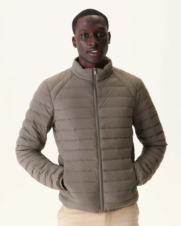 Best Sale Light Stretch Down Jacket Taupe Aragon Men Down Jackets And Jackets