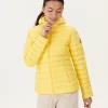 Cheap Lightweight Hooded Down Jacket Light Yellow Cloe Women Down Jackets & Jackets