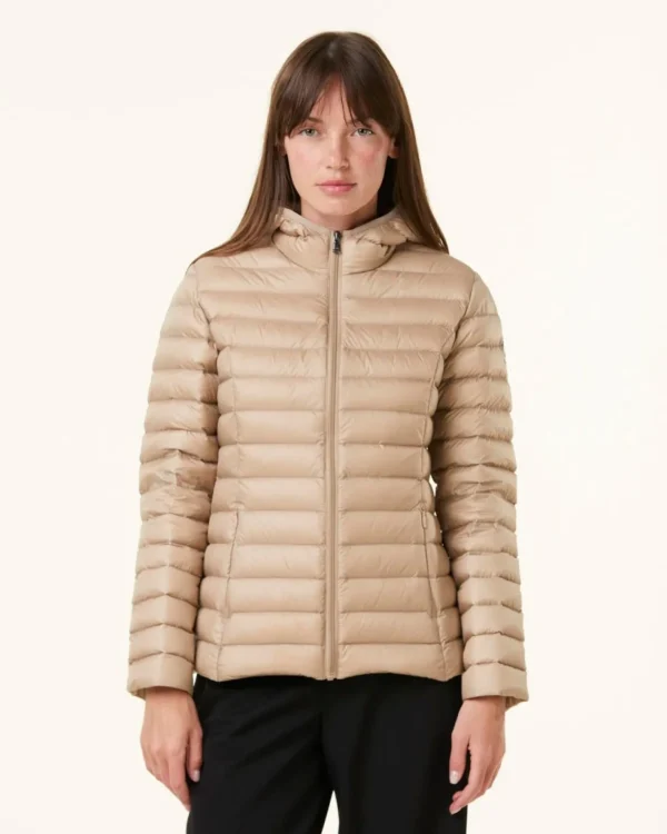 Best Sale Lightweight Hooded Down Jacket Beige Cloe Women Down Jackets & Jackets