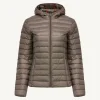 Hot Lightweight Hooded Down Jacket Taupe Cloe Women Down Jackets & Jackets