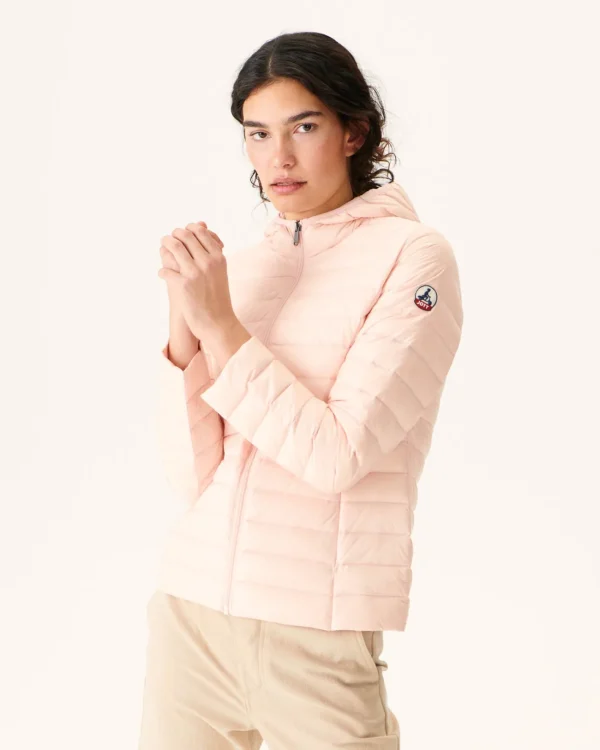 Store Lightweight Hooded Down Jacket Light Pink Cloe Women Down Jackets & Jackets