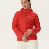 Outlet Lightweight Hooded Down Jacket Bright Red Cloe Women Down Jackets & Jackets