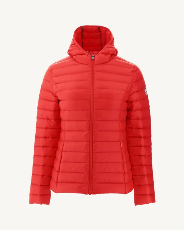 Outlet Lightweight Hooded Down Jacket Bright Red Cloe Women Down Jackets & Jackets