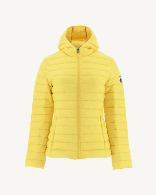 Cheap Lightweight Hooded Down Jacket Light Yellow Cloe Women Down Jackets & Jackets