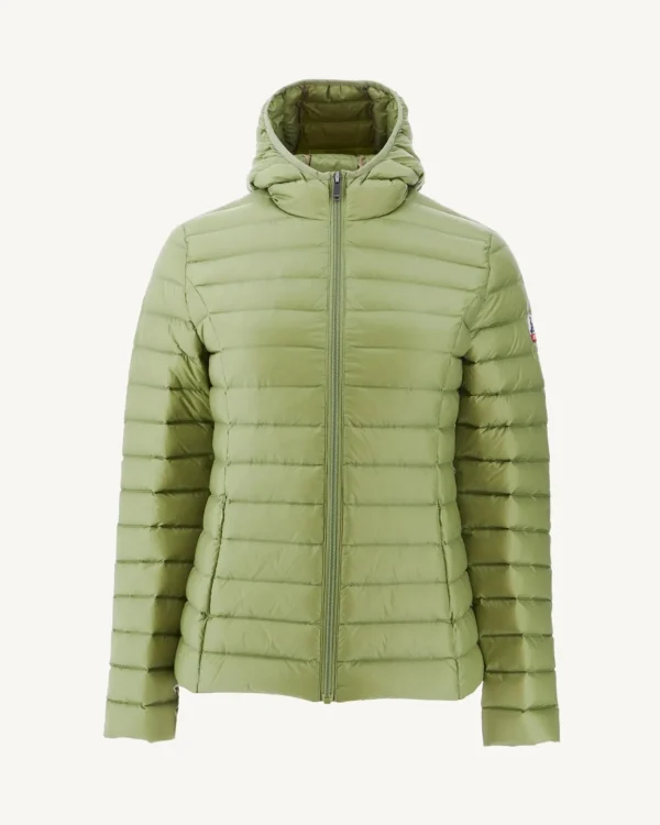 Discount Lightweight Hooded Down Jacket Light Khaki Cloe Women Down Jackets & Jackets