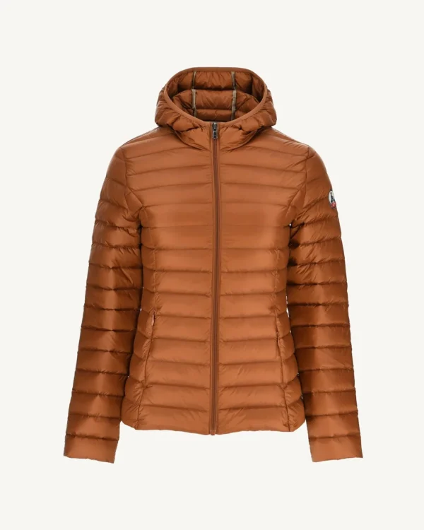 Outlet Lightweight Hooded Down Jacket Caramel Cloe Women Down Jackets & Jackets