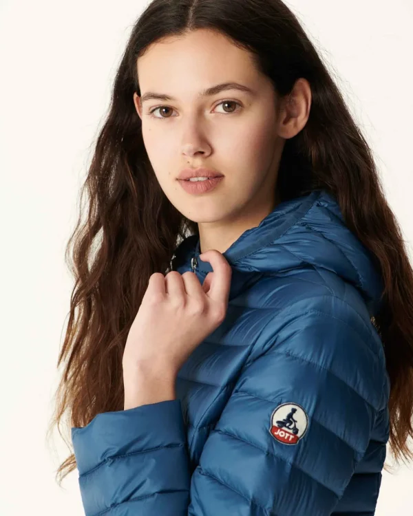 Flash Sale Lightweight Hooded Down Jacket Denim Blue Cloe Women Down Jackets & Jackets