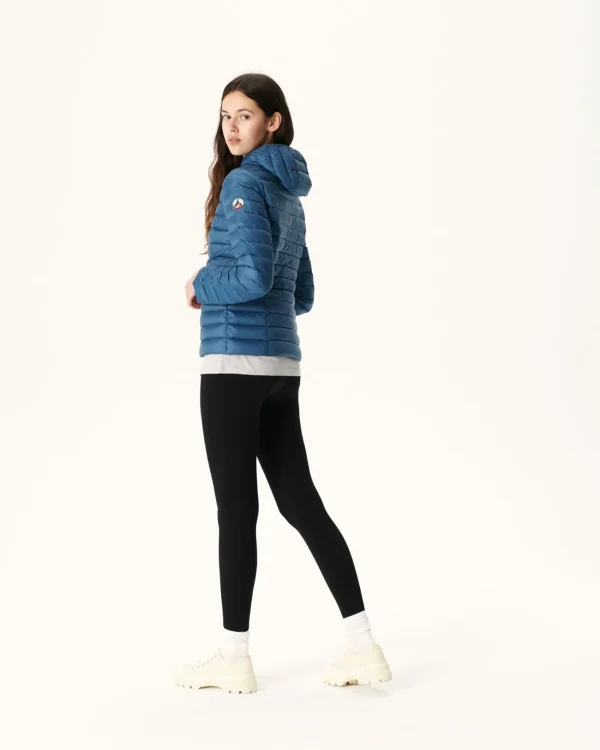 Flash Sale Lightweight Hooded Down Jacket Denim Blue Cloe Women Down Jackets & Jackets