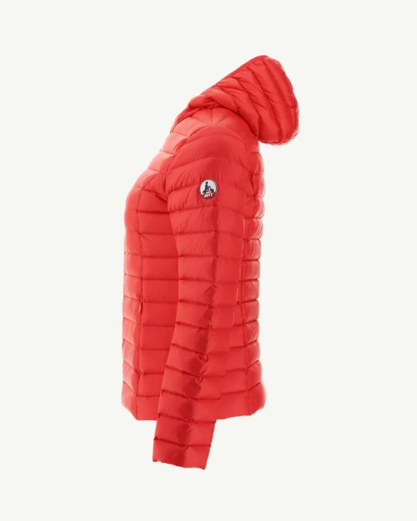 Outlet Lightweight Hooded Down Jacket Bright Red Cloe Women Down Jackets & Jackets