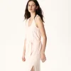 New Long Belted Dress In Terry Cloth Light Pink Ibiza Women Clothes