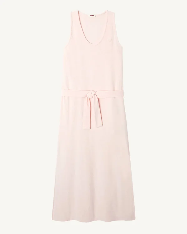 New Long Belted Dress In Terry Cloth Light Pink Ibiza Women Clothes