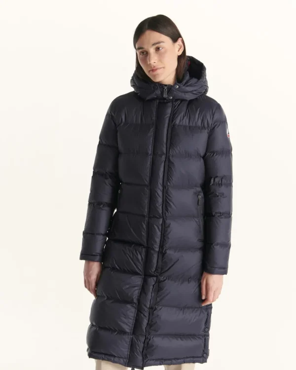 Store Long Hooded Down Jacket Grand Cold Navy Karachi Women Down Jackets & Jackets