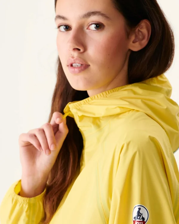 Best Sale Long Hooded Jacket Light Yellow Copenhagen Women Down Jackets & Jackets