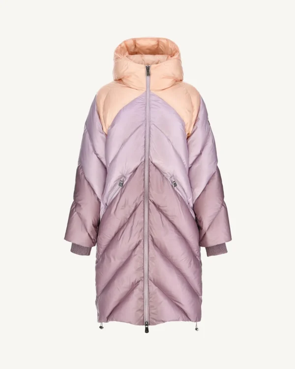 Cheap Long Hooded Puffer Jacket Grand Cold Combo Purple Comet Women Down Jackets & Jackets