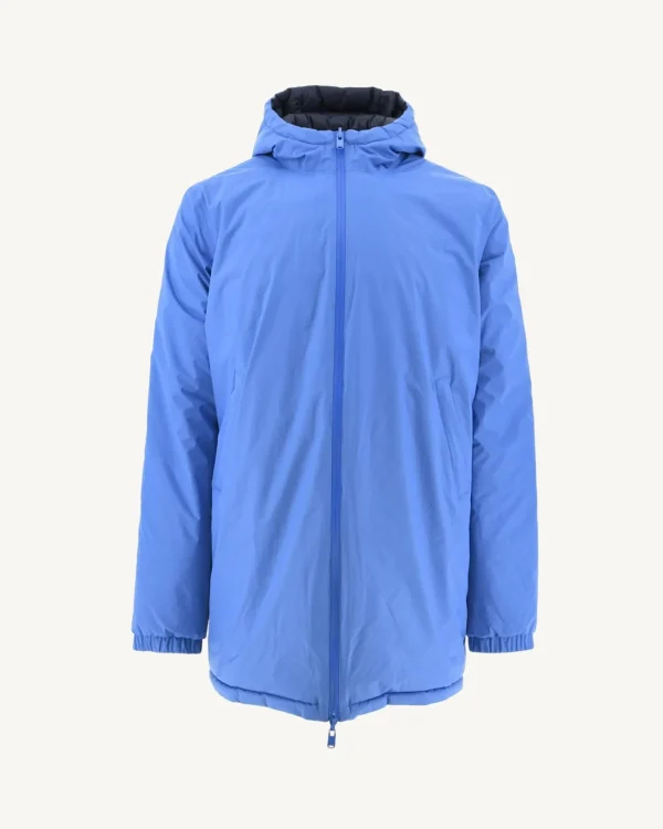 Store Long Reversible Hooded Down Jacket Azur/Marine Amsterdam Men Down Jackets And Jackets