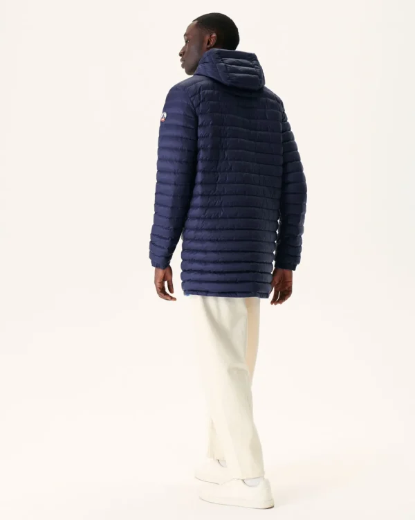 Store Long Reversible Hooded Down Jacket Azur/Marine Amsterdam Men Down Jackets And Jackets