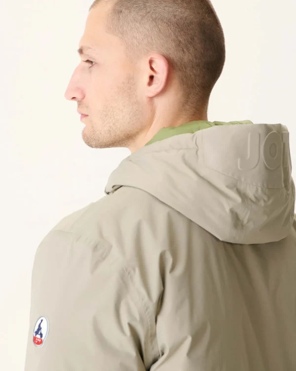 Best Long Reversible Hooded Puffer Jacket Beige/Light Khaki Amsterdam Men Down Jackets And Jackets