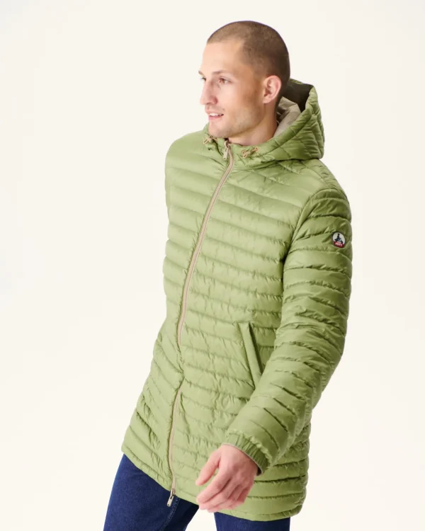 Best Long Reversible Hooded Puffer Jacket Beige/Light Khaki Amsterdam Men Down Jackets And Jackets