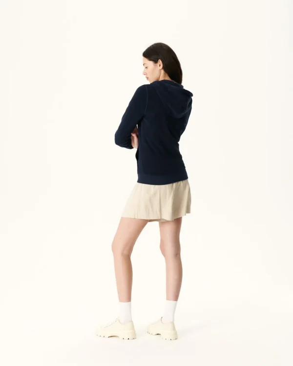 Cheap Marine Corail Zipped Terrycloth Jacket Women Clothes