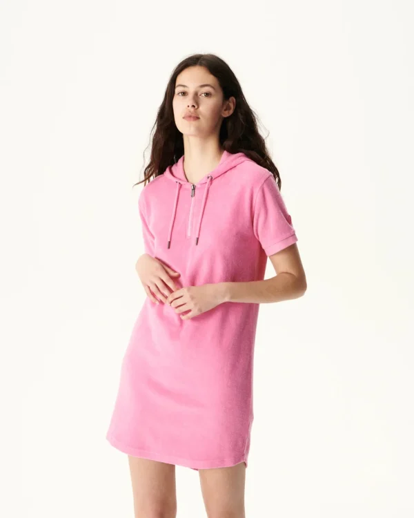 Clearance Meg Intense Pink Terry Dress Women Clothes