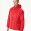 Cheap Mistral Bright Red Hooded Windbreaker Men Down Jackets And Jackets