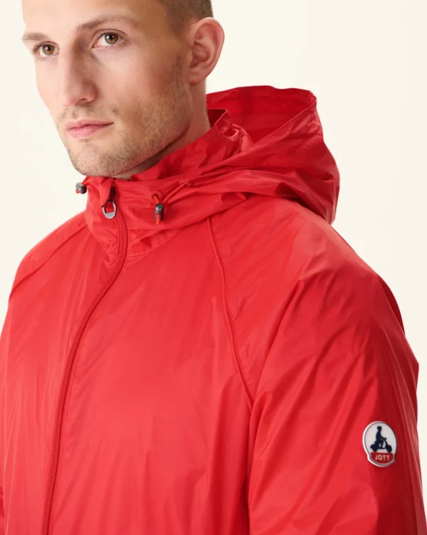 Cheap Mistral Bright Red Hooded Windbreaker Men Down Jackets And Jackets